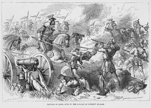 Capture des canons rebelles par la cavalerie de la brigade de Roberts