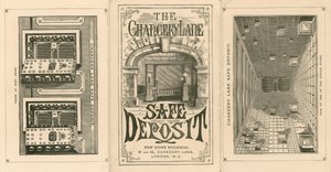 Carte publicitaire pour le Chancery Lane Safe Deposit, 61-62 Chancery Lane, Londres