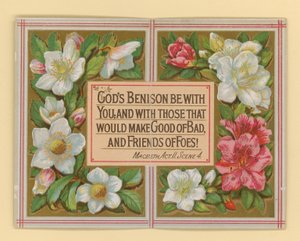Carte, avec citation de Macbeth de Shakespeare