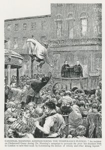 Le cardinal Manning administrant le serment de tempérance - English School