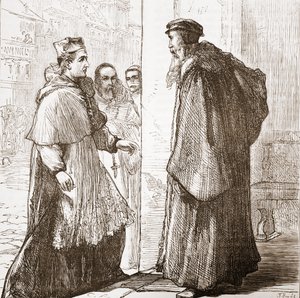 Le cardinal Sadolet rend visite à Calvin, illustration de L