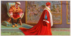 Le cardinal Wolsey renvoyé par le roi Henri VIII - English School