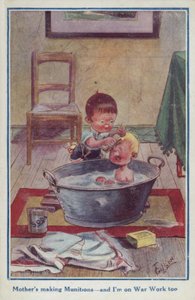 Carte postale de propagande de deux petits garçons - English School