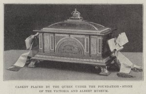 Coffret placé par la reine sous la pierre angulaire du musée Victoria et Albert - English School