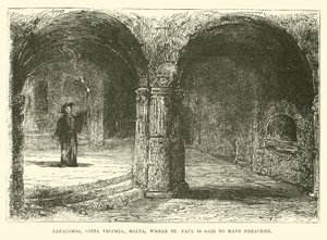 Catacombes, Citta Vecchia, Malte, où Saint Paul aurait prêché - English School