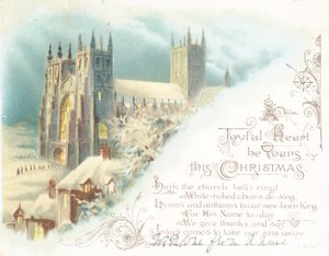 Cathédrale dans la neige, Carte de Noël - English School