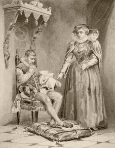 Catherine de Médicis avec son fils Charles IX - English School