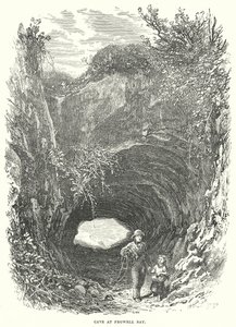 Grotte de la baie de Pegwell (gravure) - English School