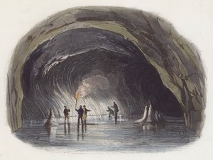 Grottes (gravure en couleur)