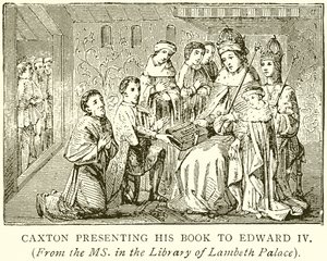 Caxton présentant son livre à Édouard IV - English School