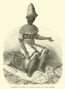 Cazembe ou roi de Lunda, au sud du lac Moero - English School