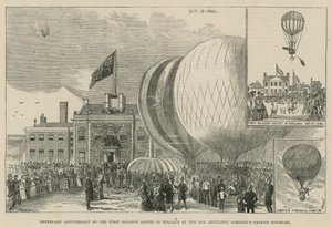 Anniversaire du centenaire de la première ascension en ballon en Angleterre au terrain de la Hon. Artillery Company, Finsbury - English School