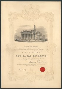 Cérémonie de pose de la première pierre de la nouvelle Bourse Royale, Londres, le 17 janvier 1842