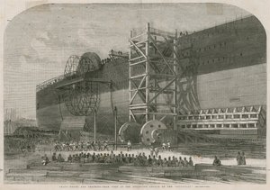 Tambours de chaîne et mécanisme de contrôle utilisés lors de la tentative de lancement du Leviathan - English School