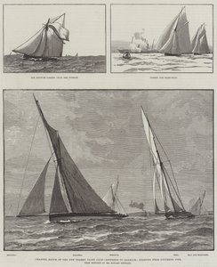 Match de la Manche du New Thames Yacht Club, Southend à Harwich, départ de la jetée de Southend (gravure)