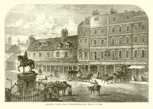 Charing Cross depuis Northumberland House en 1750