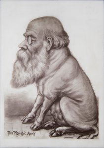 Plaque de Charles Darwin, vers 1870 - English School