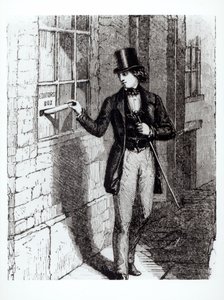Charles Dickens (1812-70) soumettant ses histoires - English School
