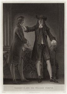 Charles II et Sir William Temple - English School