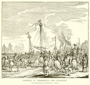 Charles II embarquant pour l
