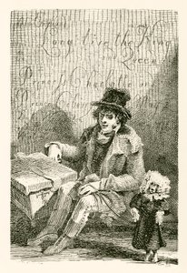 Charles Wood, un aveugle, avec un orgue et un chien dansant