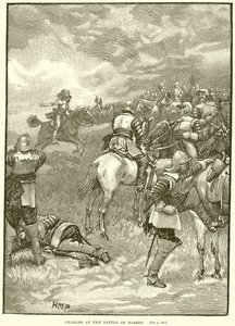 Charles à la bataille de Naseby - English School