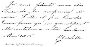 Charlotte, épouse de Frédéric, Roi de Wurtemberg - English School