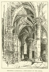 Cathédrale de Chartres, déambulatoire du chœur (gravure) - English School