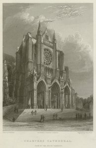 Cathédrale de Chartres, vue du transept sud (gravure) - English School