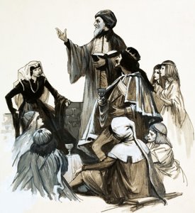 Chaucer récitant sa poésie - English School