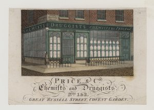 Chimistes et pharmaciens, Price & Co, carte de visite - English School
