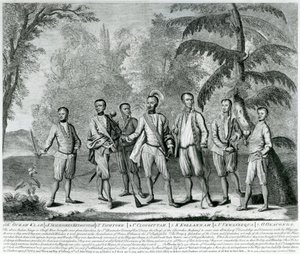 Chefs Cherokee de Caroline, vers 1730 (gravure) - English School