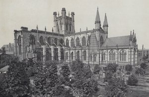 Chester : La cathédrale, depuis les remparts de la ville - English School
