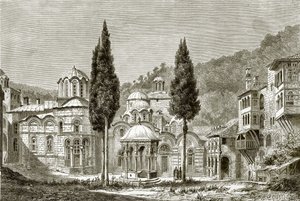 Cour principale du monastère de Kiliantari
