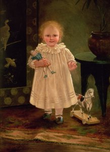 Enfant avec une poupée et un cheval jouet, c.1840 - English School