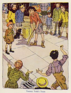 Enfants jouant au cricket dans la rue - English School