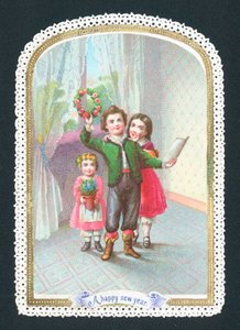 Enfants avec une couronne et des fleurs - English School