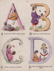 Alphabet des enfants (gravure en couleur)