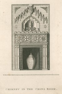 Cheminée dans la salle de Chine, Strawberry Hill, Twickenham, Londres