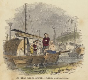 Scène de Rivière Chinoise, Enfant à la Mer - English School