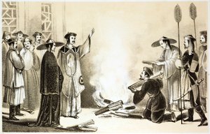Officiel chinois présidant la combustion d