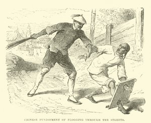 Punition chinoise de la flagellation dans les rues - English School