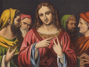 Le Christ et les docteurs juifs (chromolithographie)