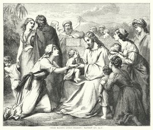 Le Christ bénissant les petits enfants, Matthieu XIX - English School