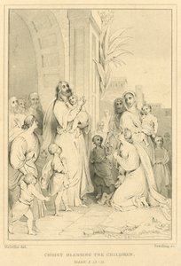 Christ bénissant les enfants, Marc X, 13-16 - English School