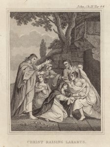 Le Christ ressuscitant Lazare - English School