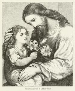 Christ recevant un enfant - English School