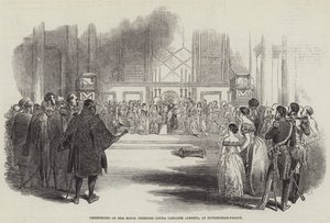 Baptême de Son Altesse Royale Louisa Caroline Alberta, au palais de Buckingham (gravure) - English School