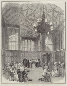 Baptême du prince Alfred, dans la chapelle privée, château de Windsor - English School