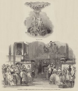 Baptême du prince Arthur, dans la chapelle royale, au palais de Buckingham (gravure)